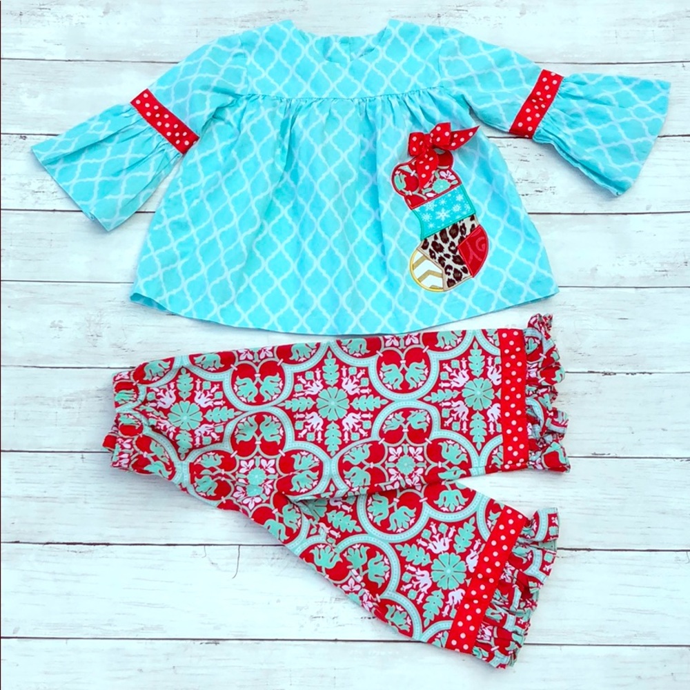 Honesty Christmas Stocking Tunic & Ruffles Set